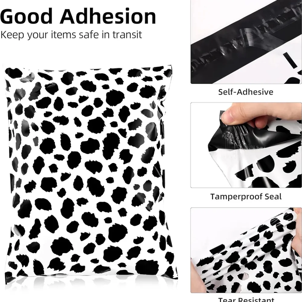 Poly Mailer Bundle Of 30 - Black and White Leopard Print - Picture 5 of 6
